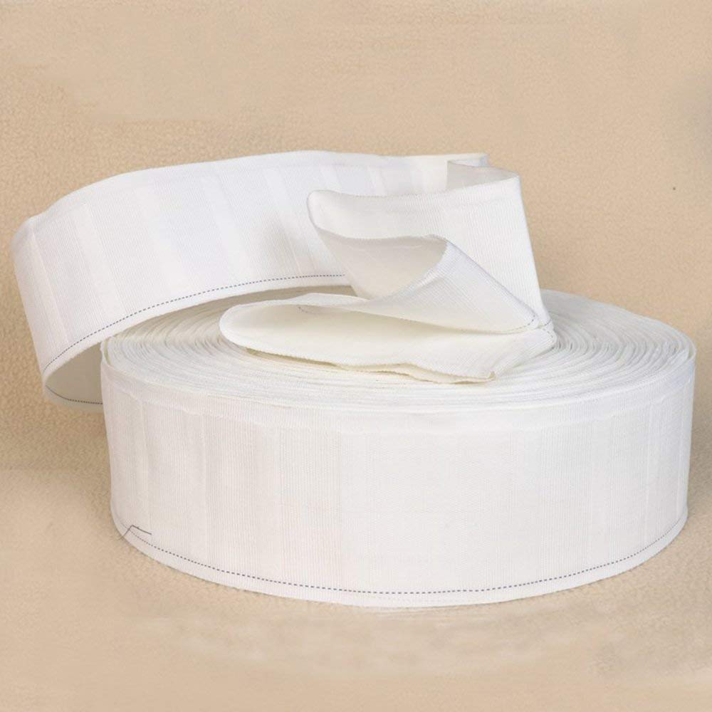 KMSG 20 Meters Pinch Pleat Header Tape for 4 Prong Hooks Curtain Pinch Pleated Tape for Curtains Belt White Tape for Home Window Curtains DIY Your Own Curtains Pleater