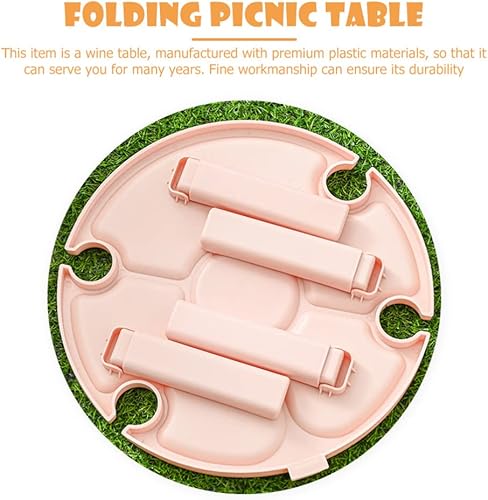 Miniatura 5 de DOITOOL Mesa de picnic plegable para vino: mesa de playa de plástico portátil, juego de mesa de vino al aire libre, mesa de picnic de vino, mesa de