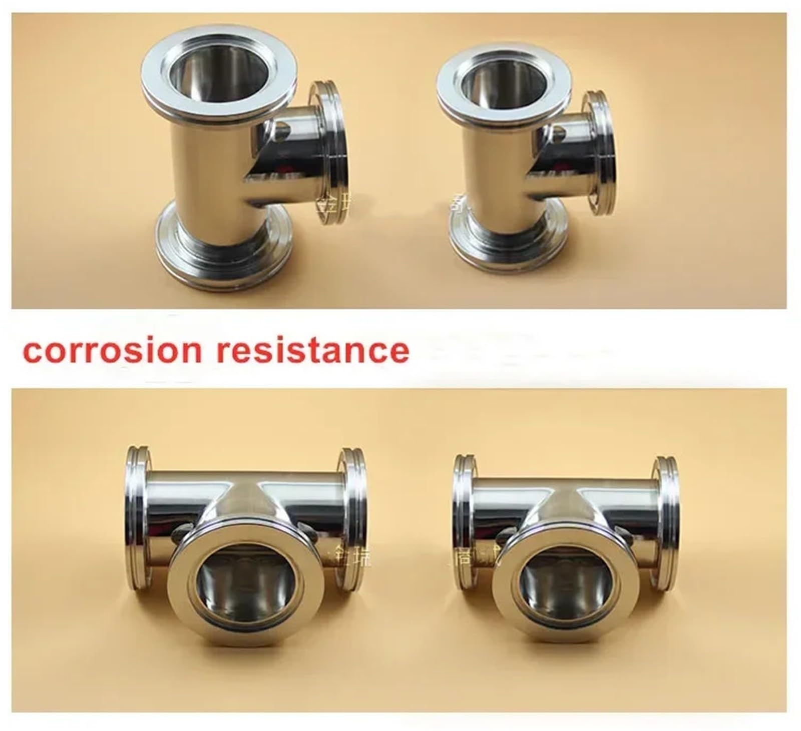 Vakuum Flansch ISO63-ISO160 T-Form, T-Form, Dichtungsadapter aus Edelstahl Typ T, Muffe mit drei Clips gleichen Durchmessers, Vakuumschlauchdichtung (ISO160)