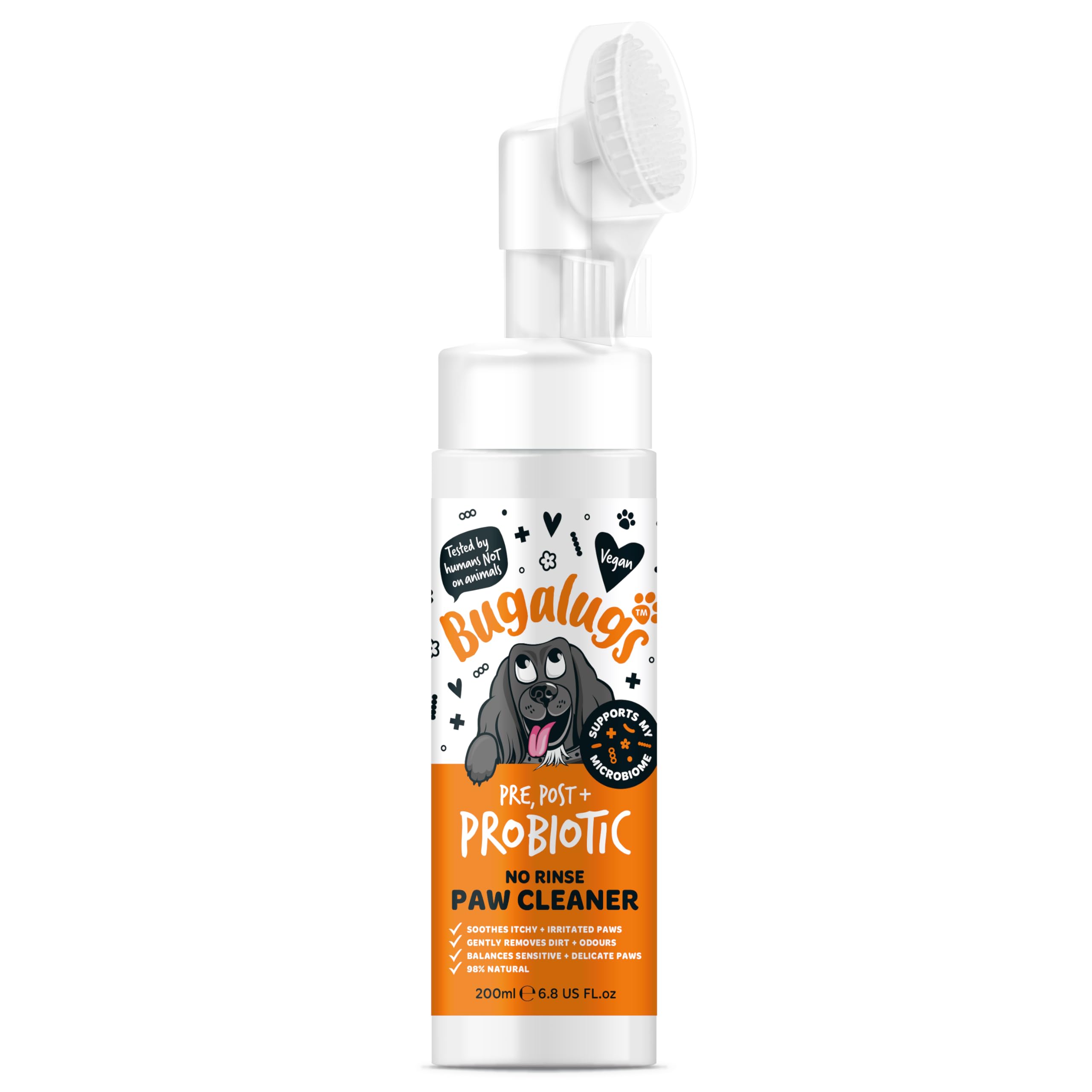 Bugalugs Probiotics for Dogs Natural No Rinse Paw Cleaner with Pumpkin Powder for dogs – Soothes Itchy & Irritated Paws, Supports Microbiome, Itchy Skin & Paws (Probiotic Paw Cleaner)