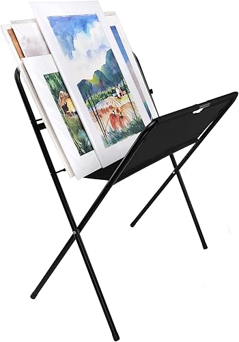 Vista 13 de Creative Mark Estante de impresión artística en lienzo mediano – Pantalla plegable portátil para carteles, obras de arte, impresiones, lienzo