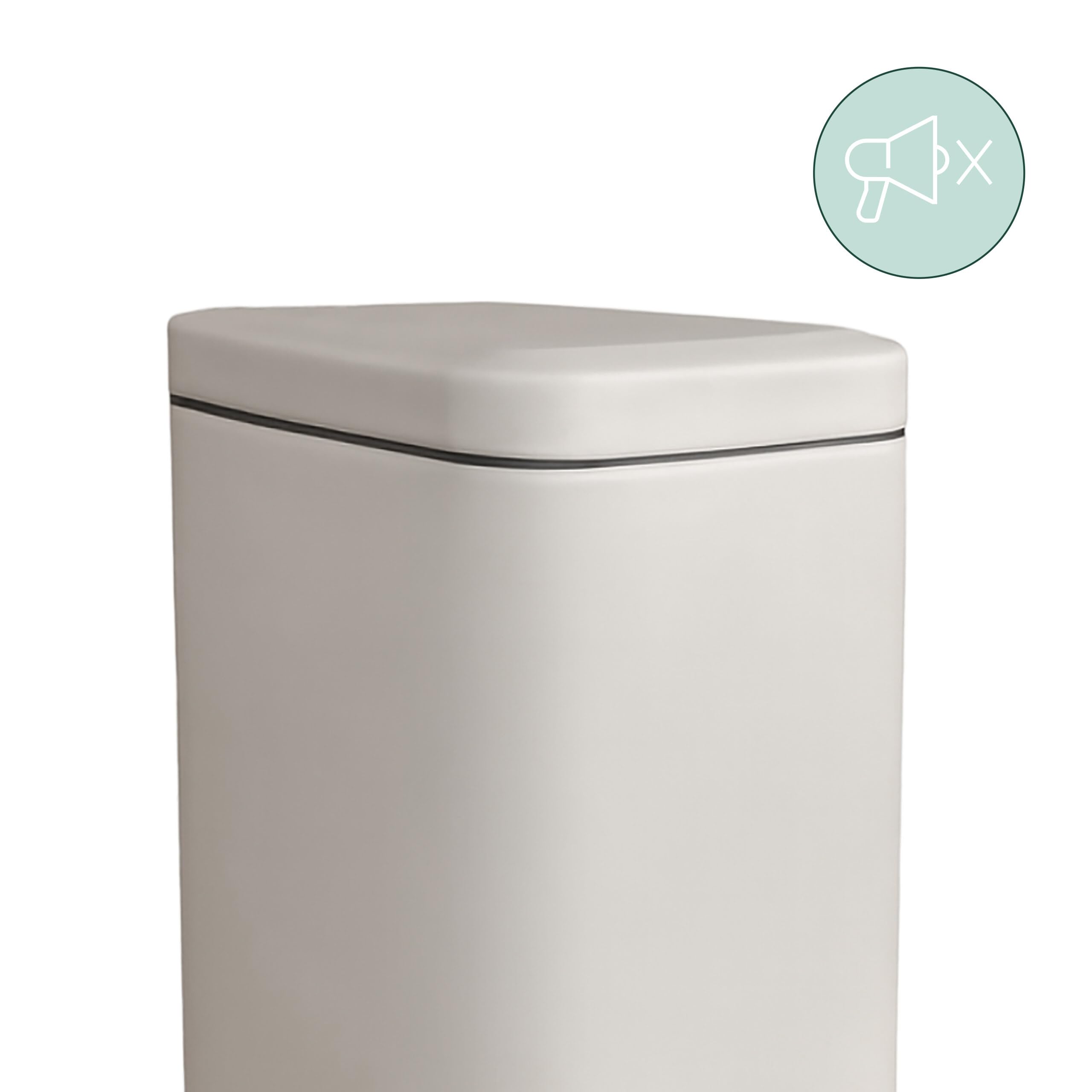 Relaxdays Cestino per Il Bagno, 5 Litri, Cestino Cosmetici con Chiusura Soft-Close, Design Opaco, a Pedale, Beige