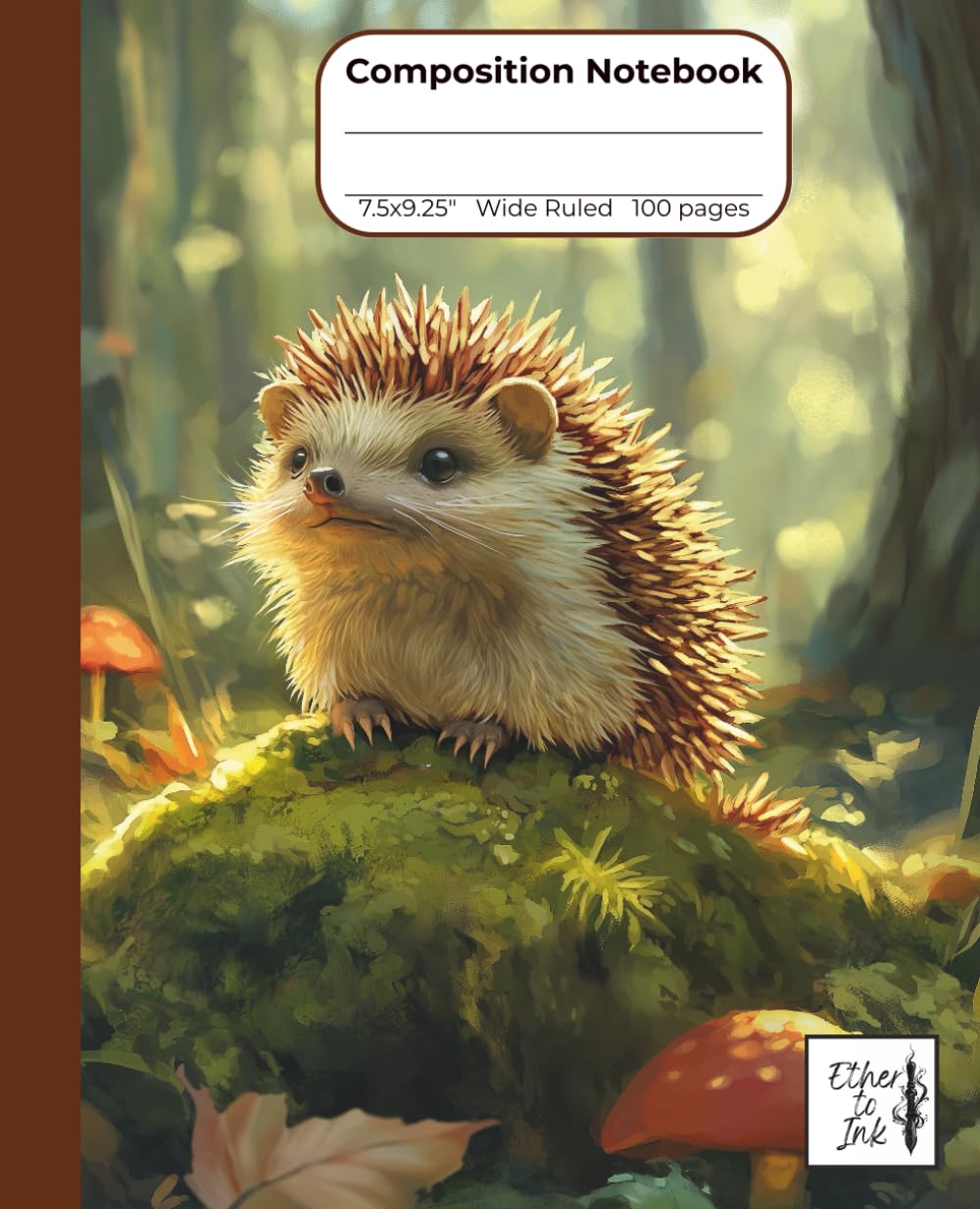 Composition Notebook Wide Ruled: Cute Hedgehog: Journal for School, Office, College, Work with 100 pages