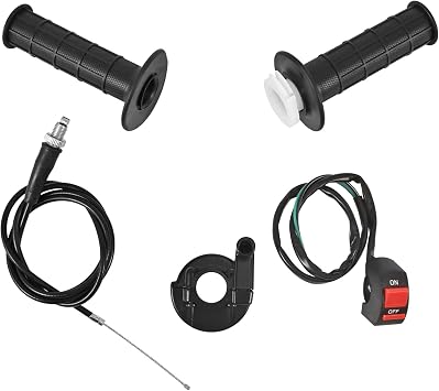 Trkimal Handle Bar Throttle Grips 50 Inch Cable for ATV Quad Pit Bike Dirt Bike Baja Mini Bike Mb165 Mb200 196cc 200cc Doodlebug Bike Fit for 22mm Bar