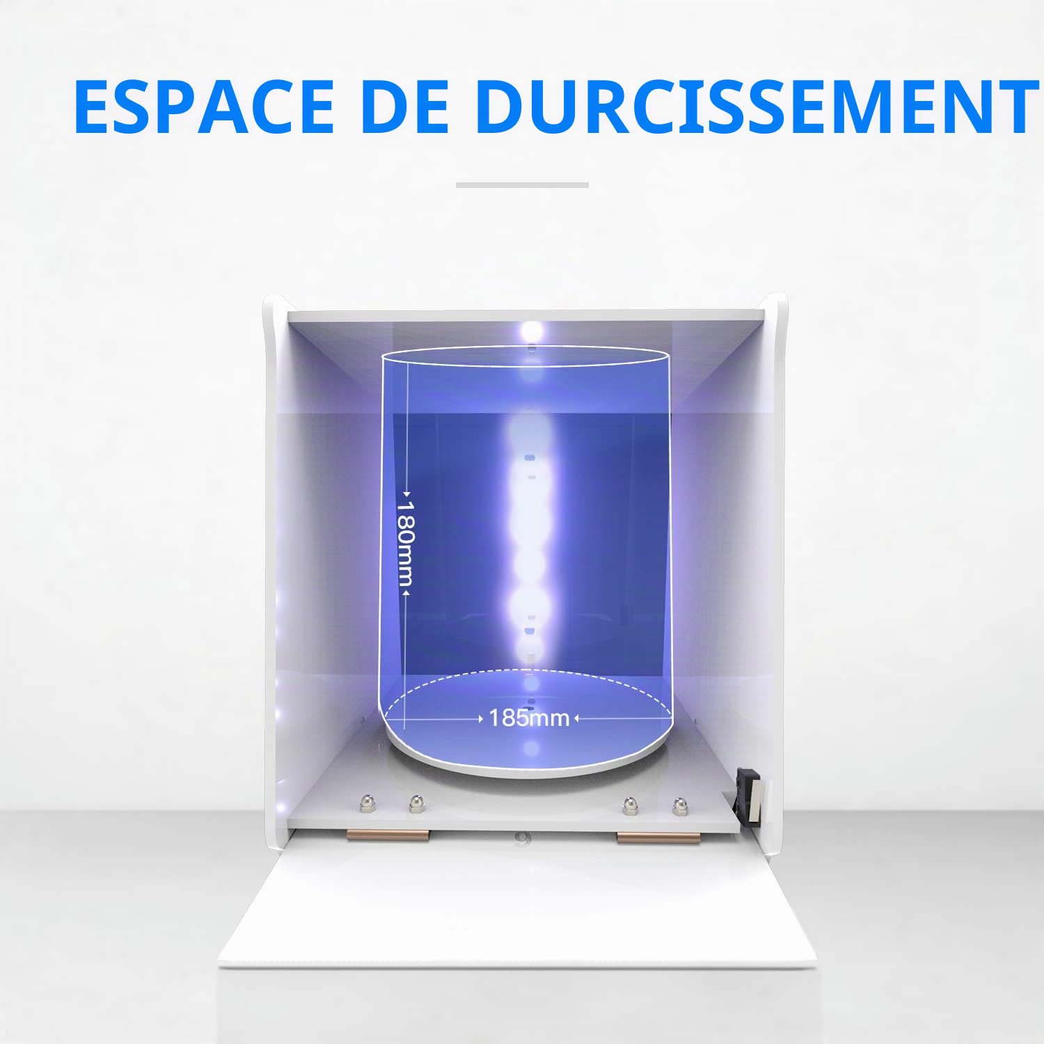 Caisson Lumineux de polymérisation en résine UV pour imprimante à résine 3D SLA/DLP/LCD Taille de durcissement 180mm x Φ185mm