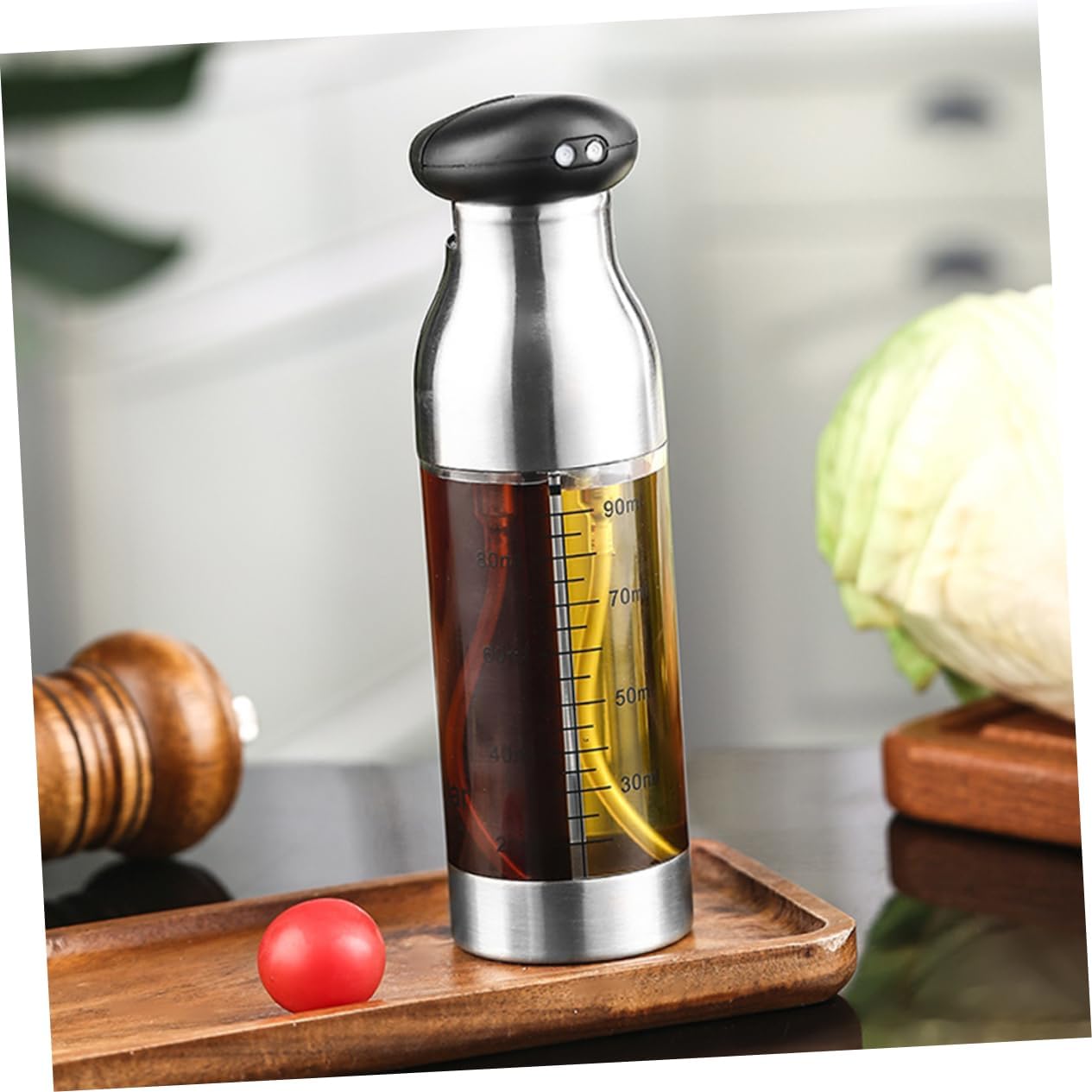 VICASKY Double Kitchen Oil Sprayer Bottle for Bbq Cooking Baking Salad Olive Oil Dispenser with Transparent Design and Practical Nozzle