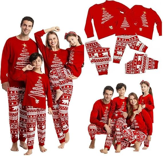 Christmas Pajamas Family Matching Pajamas Set Womens PJs Pyjamas Sleepwear Nightwear Set Christmas Pajamas Pyjamas Pjs