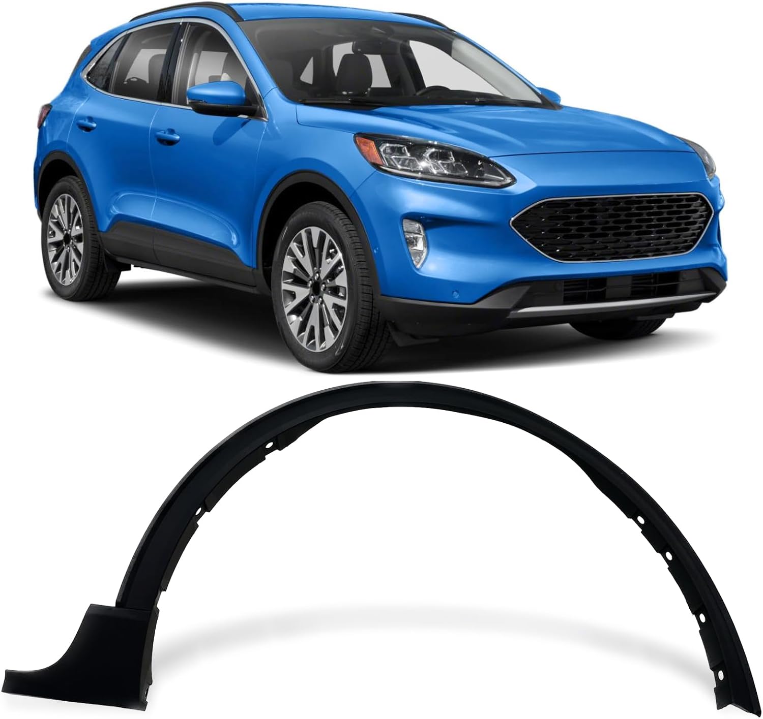 Front Right RH Side Fender Trim Wheel Arch Trim Black Replacement for 2020-2022 Ford Escape,FO1291138