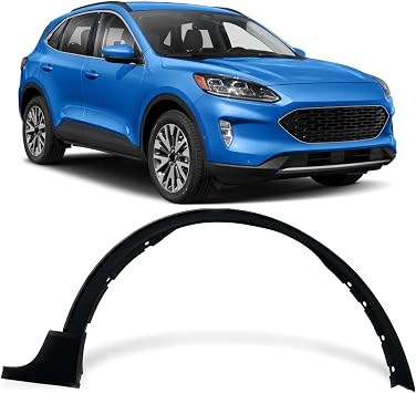 Front Right Fender for 2020-2022 Ford Escape | Fits Wheel Arch 2020-2022 Ford Escape Right Passenger Side, Direct Replacement Black FO1291138