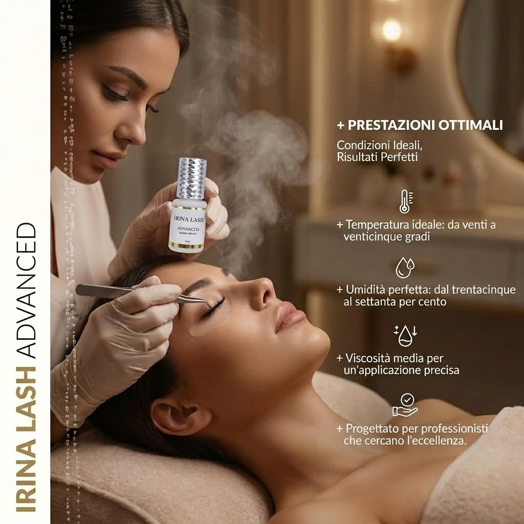 Colla per ciglia Extension, Volume Advanced, Registrazione sanitaria, Asciugatura rapida in 2 secondo, incollatura in 7 sec, 5 ml nero per extension - Irina Lash