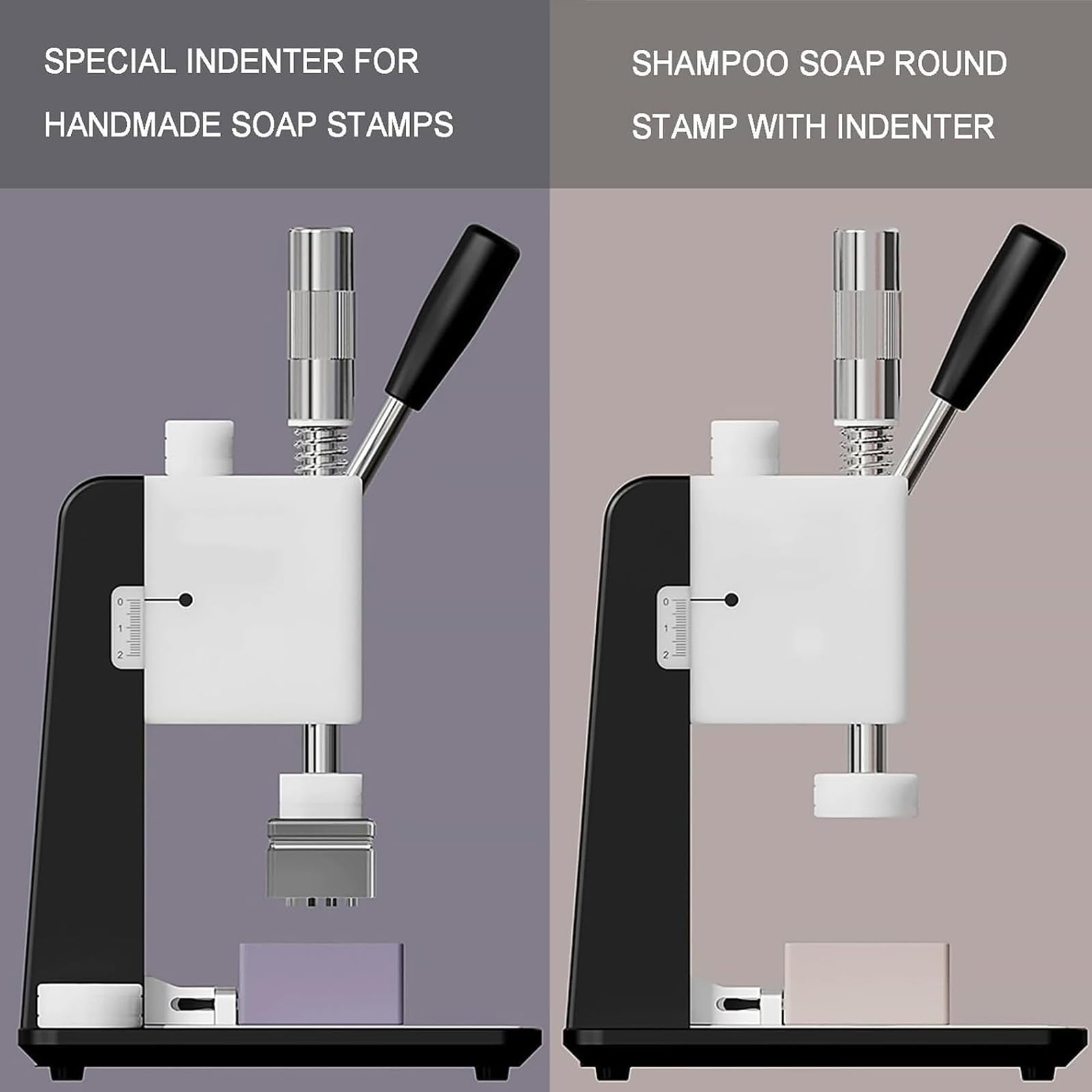 Máquina Manual para Estampar Jabón, Herramienta Artesanal para Repujar Jabón, Diseño con Mesa De Posicionamiento, Control De Profundidad De Precisión, Cabezales De Presión Reemplazables