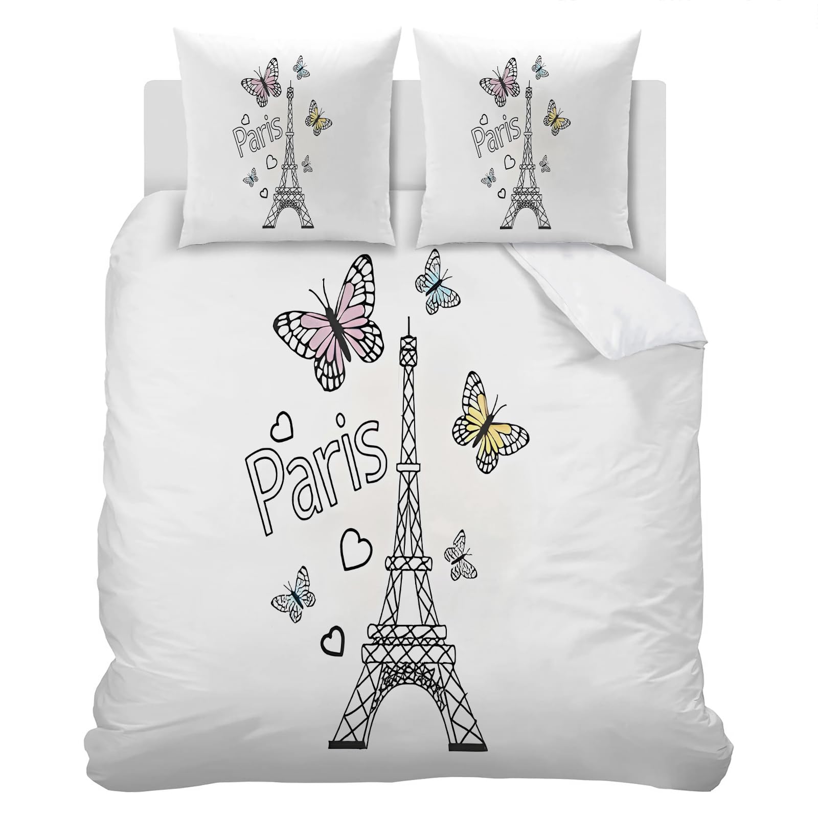 Housse de couette Paris 140x200 pour une chambre d'enfant cosy