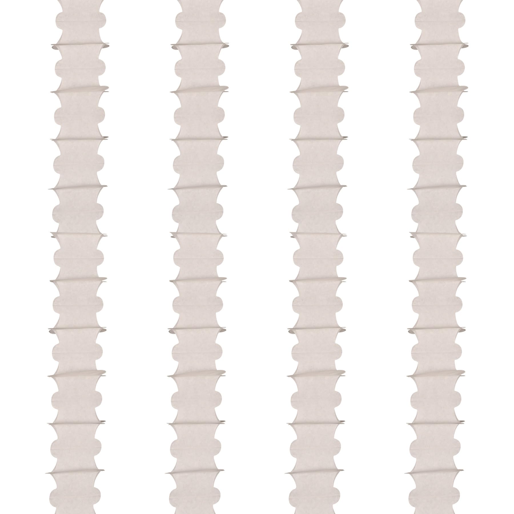 Beistle 4 guirnaldas de Papel Colgantes de Techo de 14 pies 6 Pulgadas x 4.5 Pulgadas, Decoraciones de Fiesta, Fondos de Cabina de Fotos, decoración de Fondo, Color Blanco
