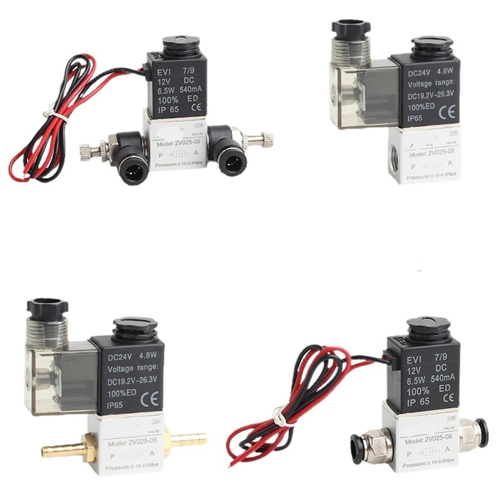 Électrovanne pneumatique 2V025-08 DC12V pour réparer les fuites d'air de vos machines