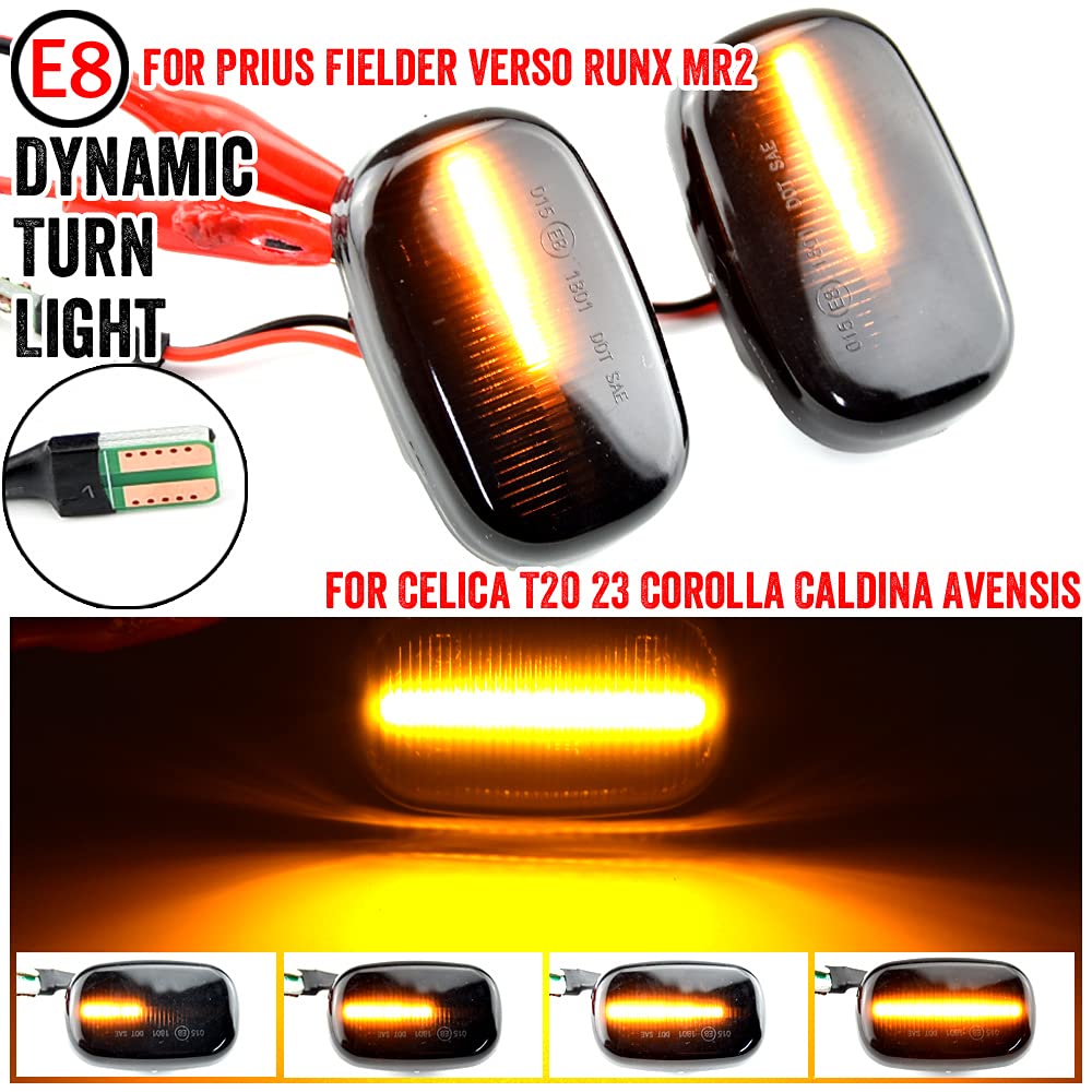 Luci di segnalazione dinamiche a LED, luci di posizione laterali per auto, per Toyota Avensis Verso Carina Celina Corolla Camry Caldina Harrier  34
