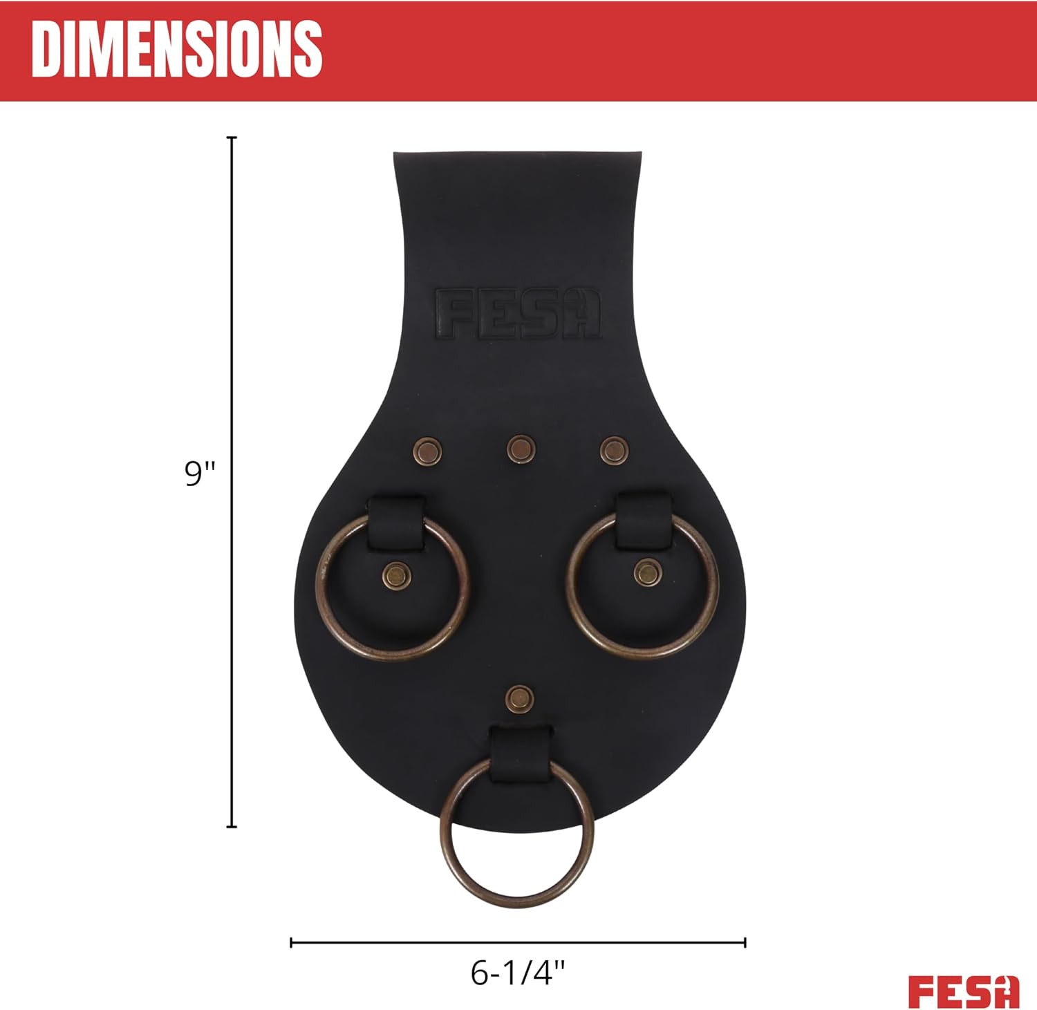 FESA Ironworker Spud Wrench Holder - Leather Spud Holder with Heavy Duty Rivets - Iron Worker Accessories - Fits Tool Belts up 3" - Handcrafted
