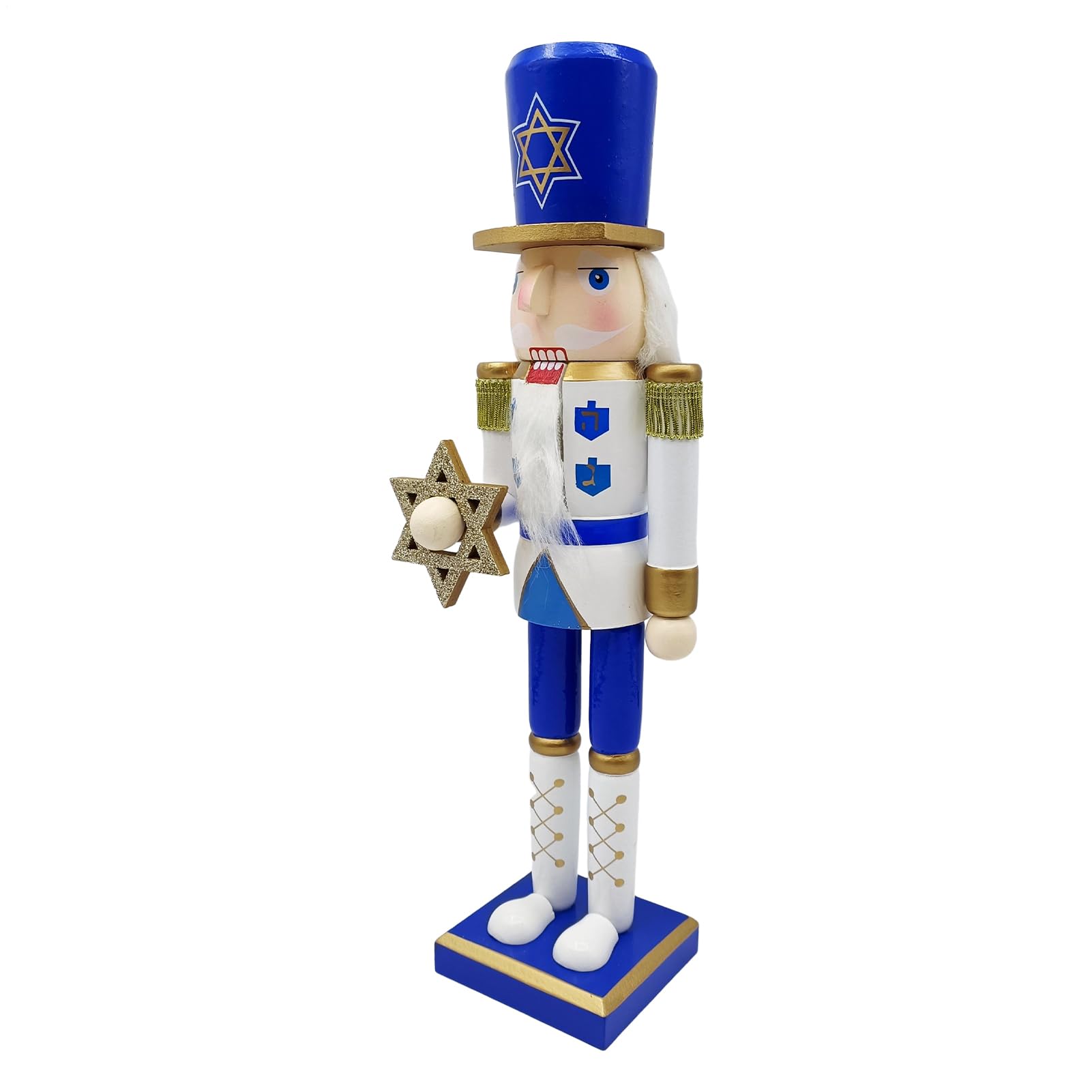 Casse-Noisette Hanoucca bleu blanc, figurine de collection salon