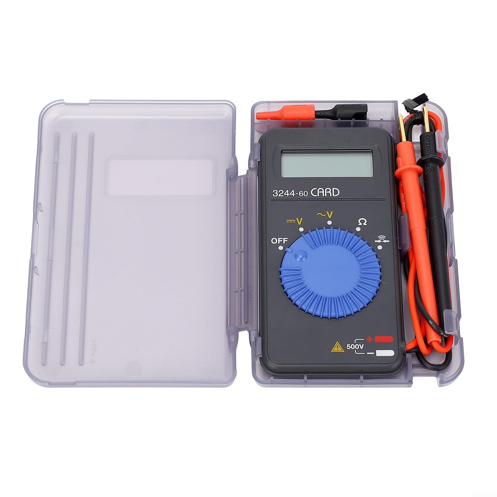 Multimetro per schede 3244-60 con test di isolamento, punte di misurazione da 15 mm per prese profonde, display LCD digitale, protezione da cortocircuito, con borsa per il trasporto e cavo