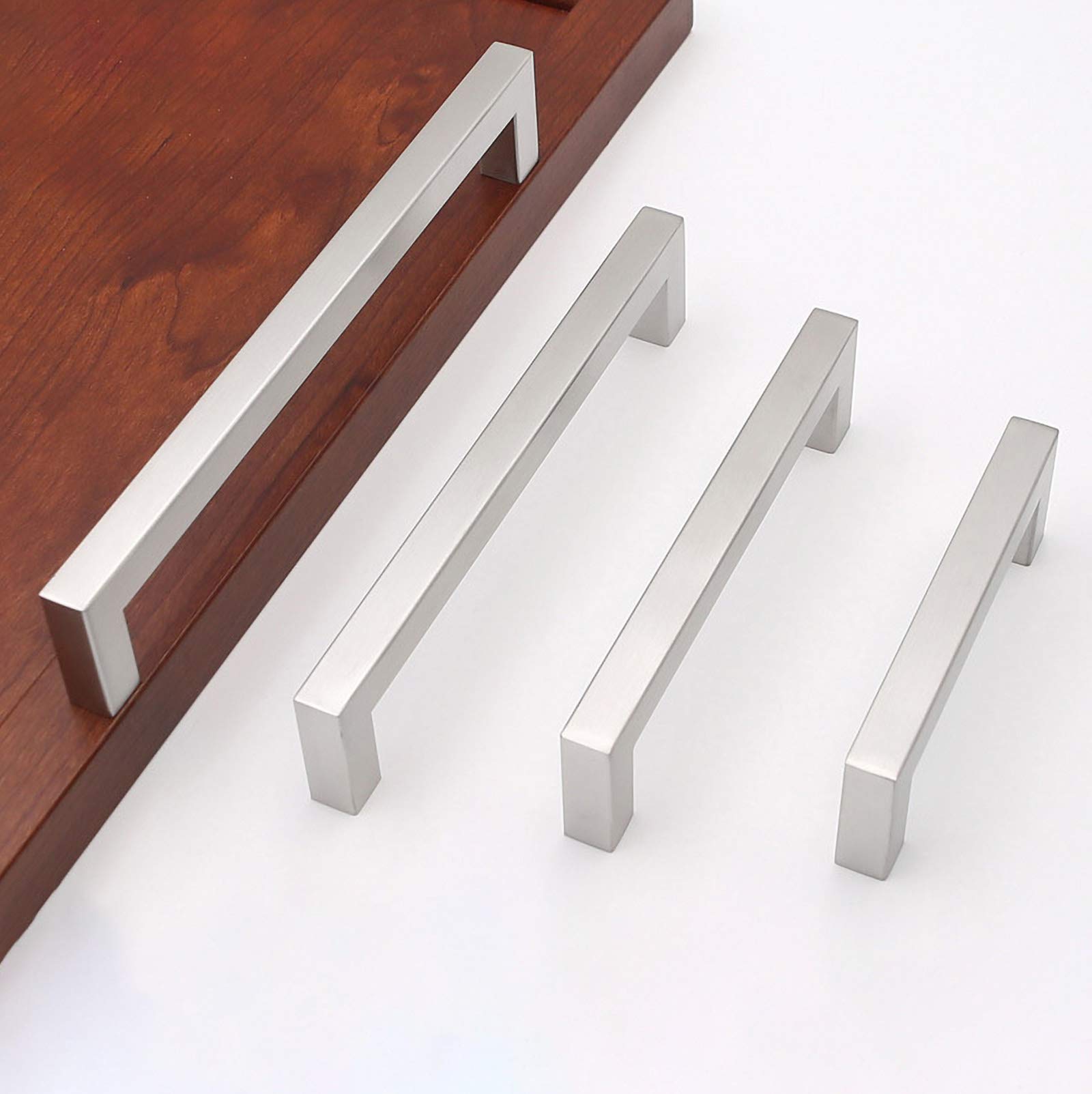 10 Stück Möbelgriffe Edelstahl Schrankgriffe Küchengriffe Schubladengriff für Kleiderschrank Küche Silber Lochabstand (160mm) (Silber 128mm)