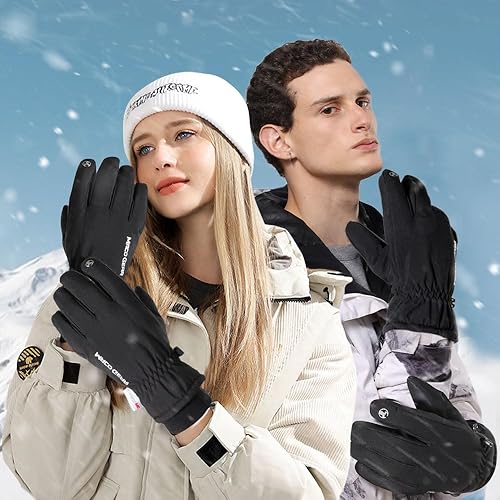 Miniatura 9 de AXBXCX Guantes de esquí resistentes al agua, guantes de snowboard para pantalla táctil, guantes de nieve cálidos con aislamiento Thinsulate, para