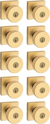 Vista 34 de Kwikset Pismo - Pomo de puerta ficticio, manija cuadrada de una sola cara para armarios, puertas dobles francesas y despensa, pomo de puerta