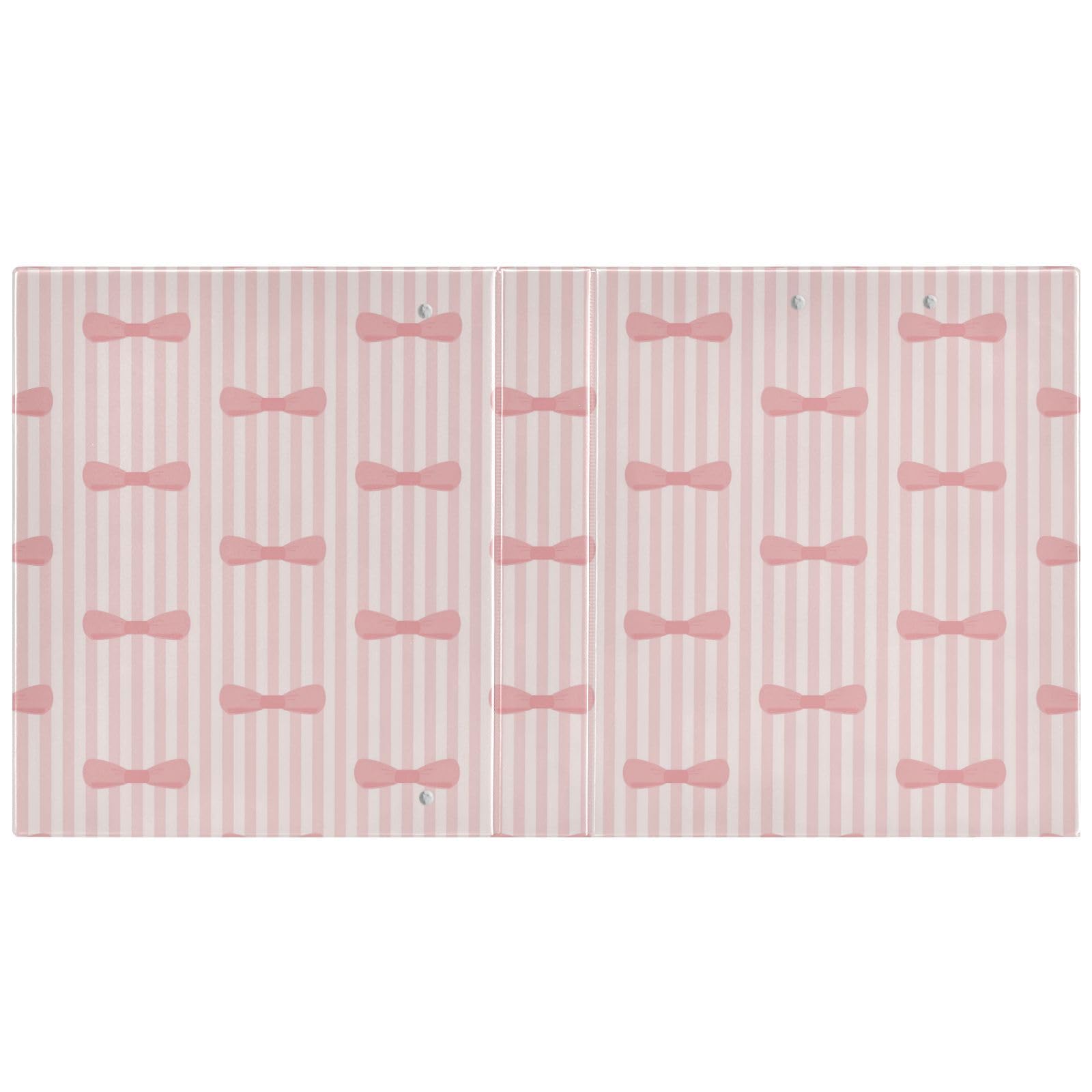 SKYSHU Pink Bowknots, 3 raccoglitori ad anelli rotondi con 3 tasche interne trasparenti in PVC, impermeabili, robusti, con clip in metallo antiscivolo, raccoglitori versatili per contenere 200 fogli,