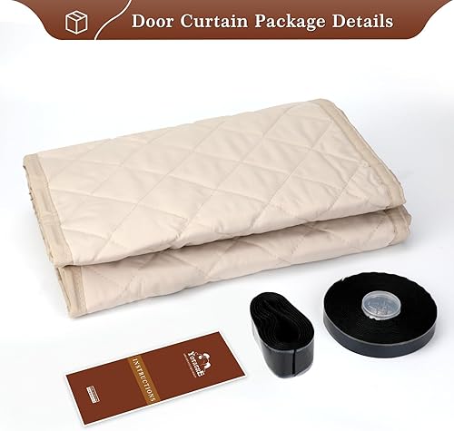 Miniatura 20 de Yotache Cortina magnética para puerta con aislamiento térmico para puertas de 36 x 96 pulgadas, tamaño de la cortina de 38 x 98 pulgadas, resistente