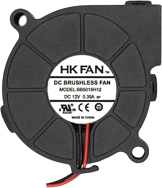50mm x 15mm 5015 12V Dual Ball Bearing DC Brushless Cooling Blower Fan with 2 Pin Terninal