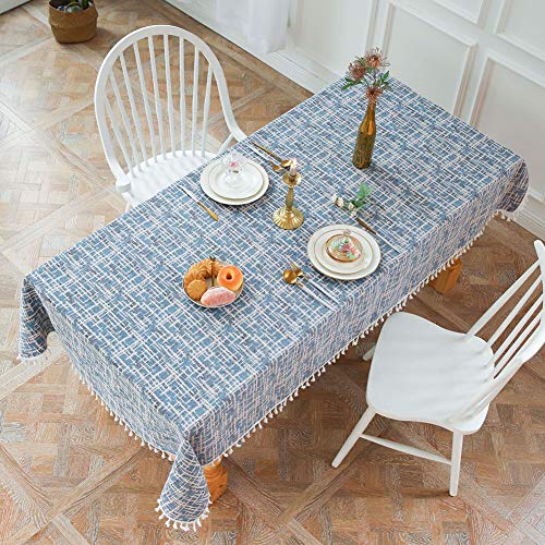 Mantel Rectangular 60x100cm, Manteles De Mesa Cocina, Resistente al Agua, Sin Arrugas Prueba de Polvo, para Interior y al Aire Libre Azul