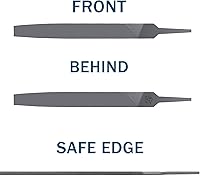 Vista 3 de Lima plana de corte medio de 6 pulgadas, dientes de corte doble, lima manual de acero de alto carbono, corte único, endurecido, sin mango, ideal