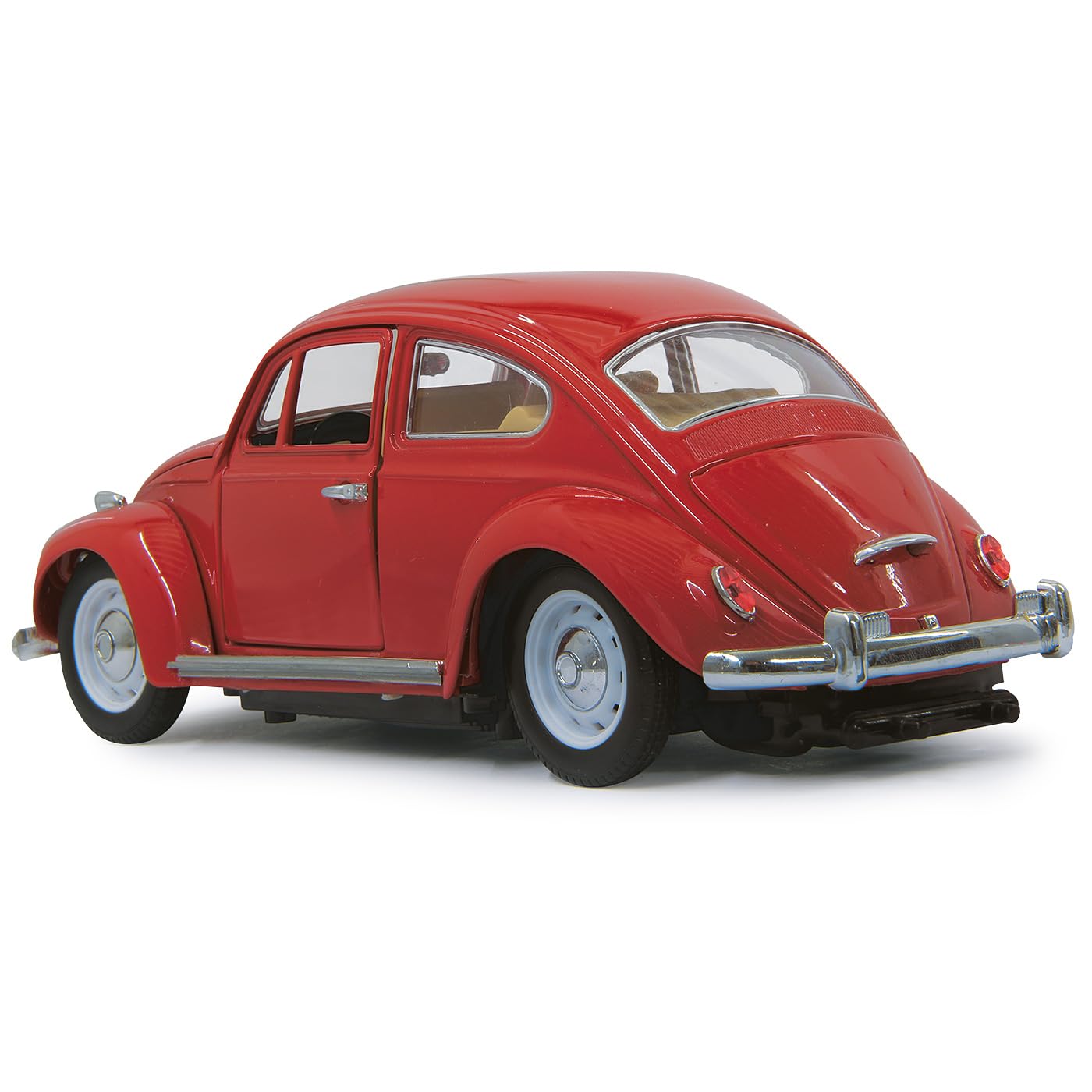 JAMARA 405110 - VW Käfer 1:18 RC Diecast Rot 27MHz – Kultfahrzeug mit Gummi-Bereifung, öffnen von Türen, Motorhaube und Kofferraum, perfekt nachgebildete Details, hochwertige Verarbeitung