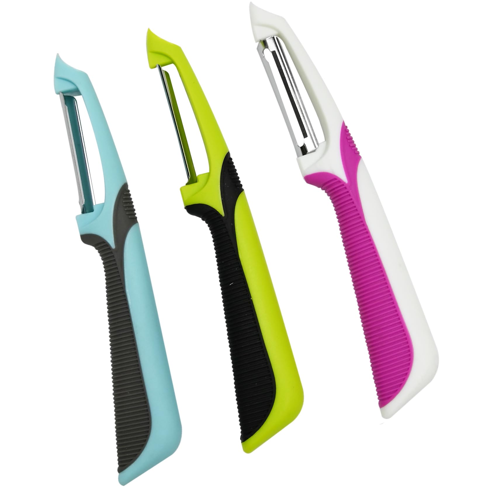 Armo® Vegetable Peeler, Stainless Steel, Non-Slip Handles, for Potato, Carrot, and Vegetables, Pack of 3