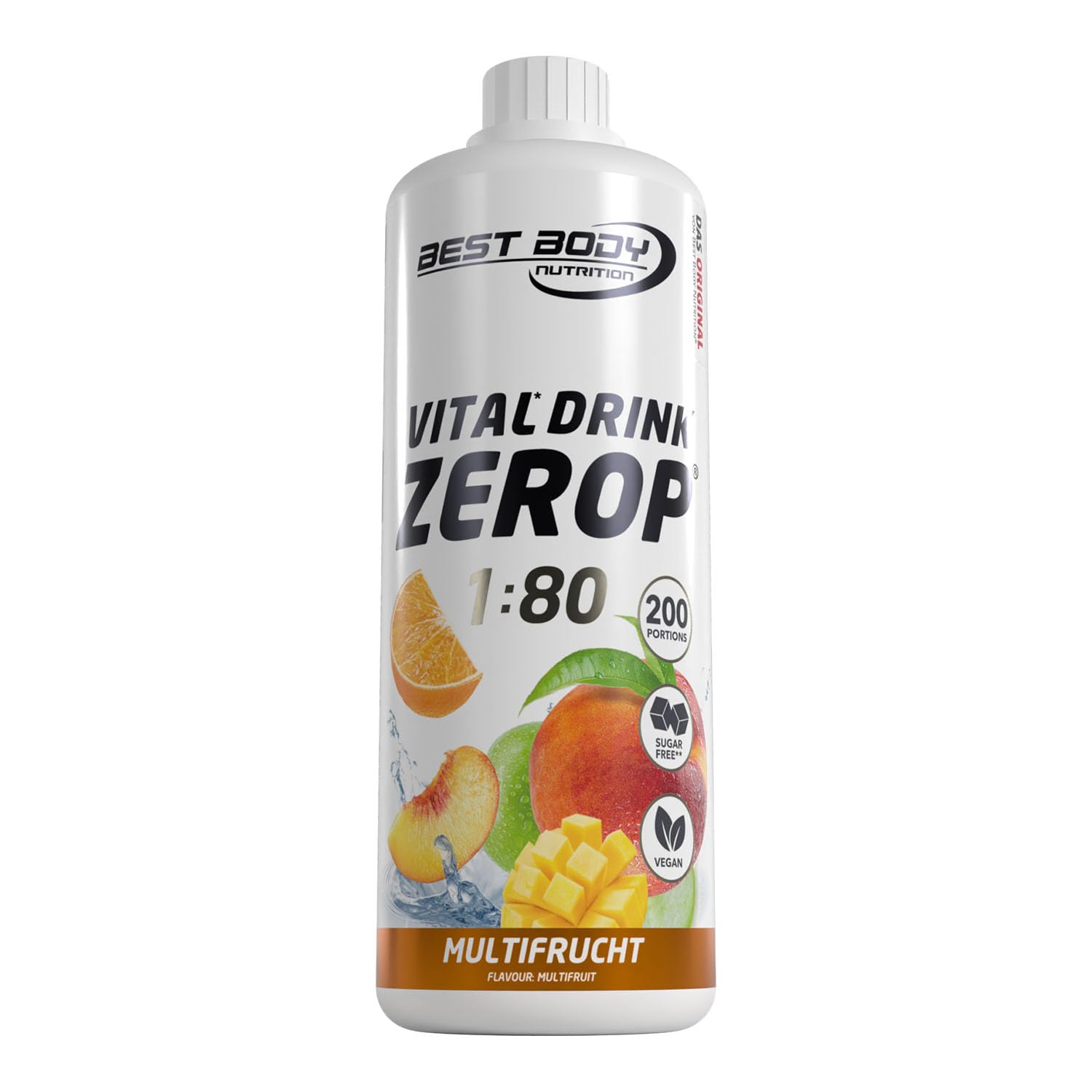 Best Body Nutrition Vital Drink ZEROP Multifrucht – zuckerfreies Getränkekonzentrat (Original Sirup)