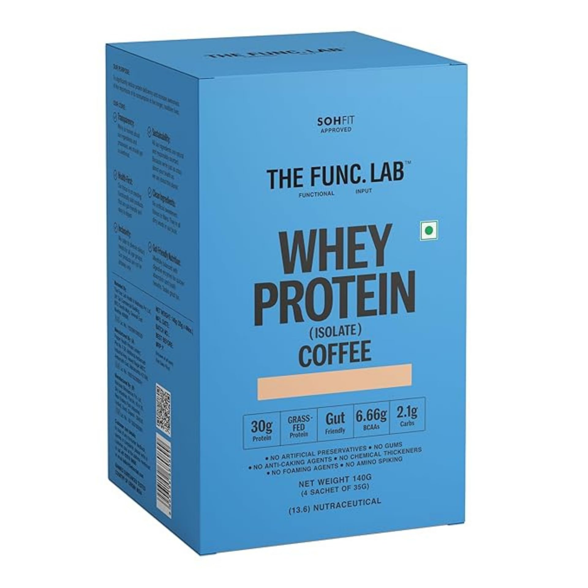 The Func. Lab Whey Protein Isolate - Dark Chocolate | 500g | Grass‑Fed, 28g Protein, 6.37g BCAA per Scoop | High Protein Supplement for Muscle Growth, Digestion and Absorption Support — Amazon image 15