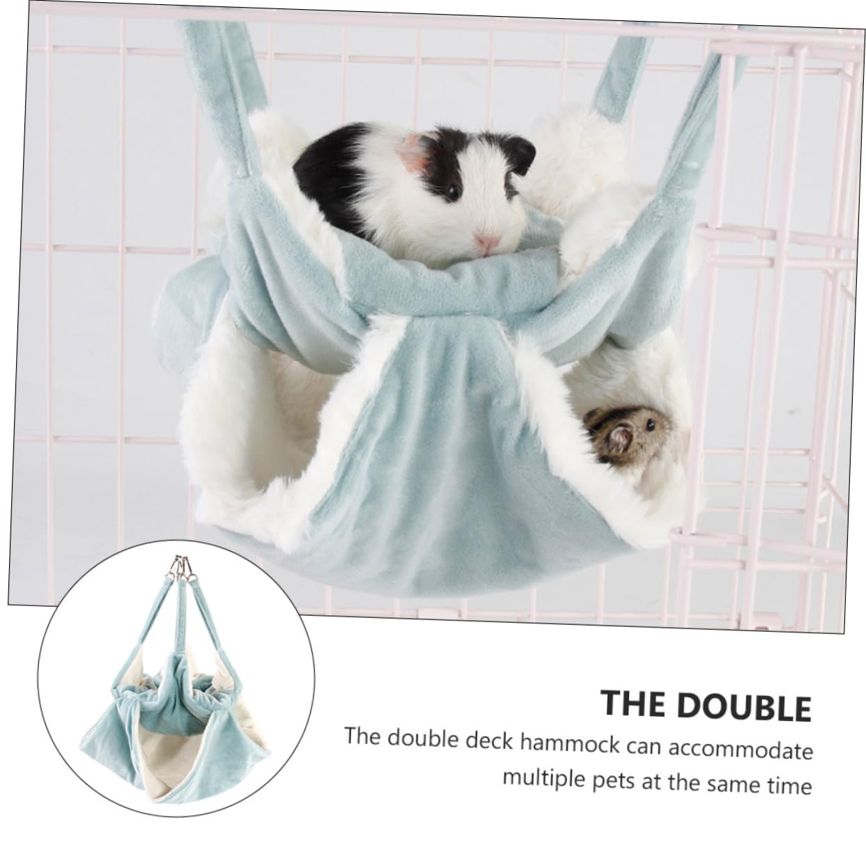 VANZACK 3piezas Hamster Hammock Colgante De Doble Franela para Cama con Ganchos para Hámsters y Roedores Aislante para Invierno y