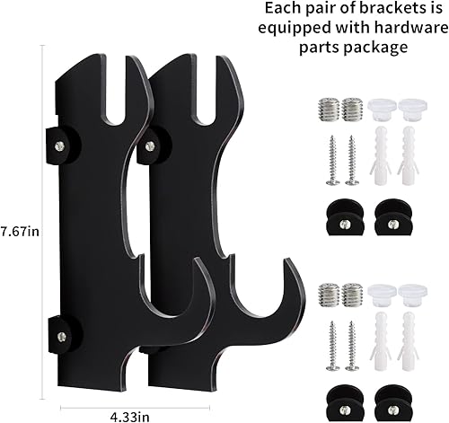 Miniatura 9 de Soporte de pared Katana, soportes de pared de espada, soporte de espada samurái, soporte de espada, 2 juegos de plexiglás negro, bueno para mostrar