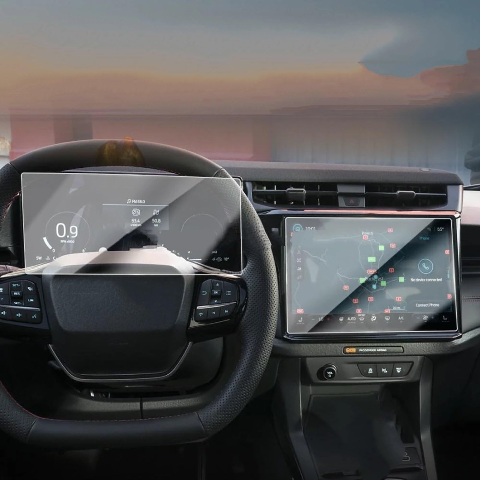 Film de Protection d'écran en Verre trempé pour GPS de Voiture Puma 2024-2025, Tableau de Bord et Instruments de Navigation.