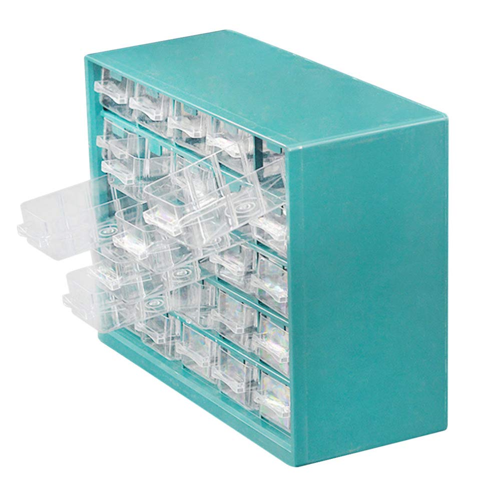 TOPBATHY Hardware and Craft Storage Cabinet 25 Grids Plastic Storage Bins