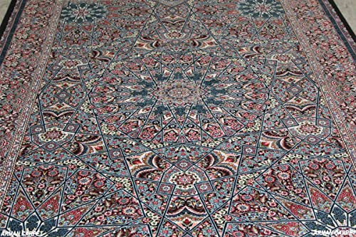Image of High Density Export Quality Classical Pure Silk Carpet for Your Hall & Living Room 6 X 9 Feet (90x150 cm) Ivory Multi