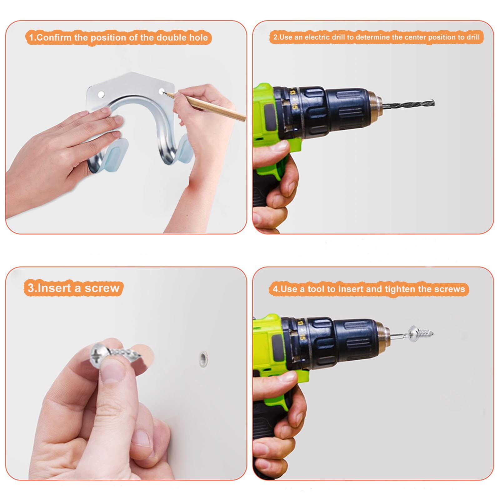 Locawaya Lot De 6 Crochets De Rangement Robustes Pour Garage, Crochets Utilitaires, Crochets D'échelle, Support Mural De 24 Cm Et Organiseur De Garage