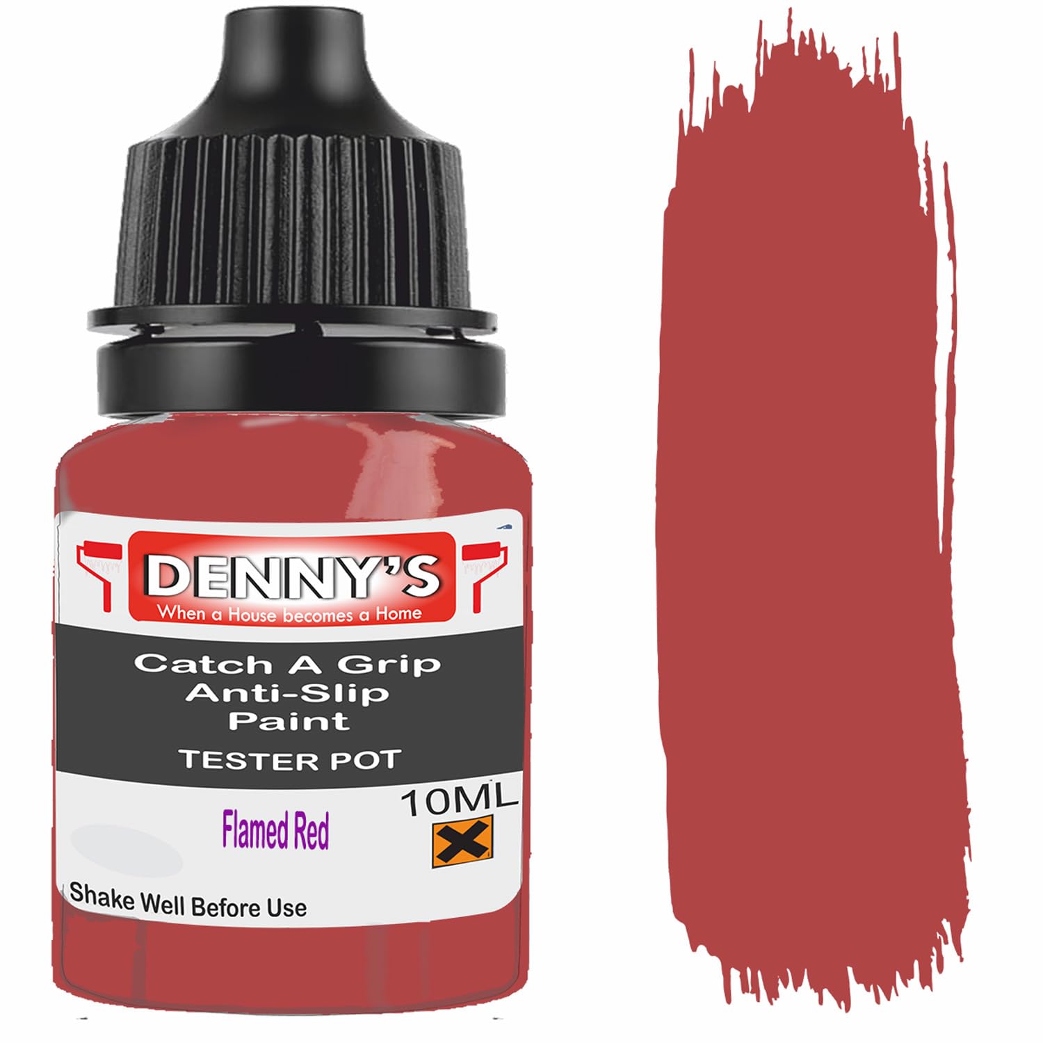 Catch A Grip Anti Slip Floor Paint – Non Slip Coating for Steps, Railings & Garages – 170 Colours, High Adhesion, Quick Dry, Multiple Sizes (Flamed Red, 10ml Tester Pot)