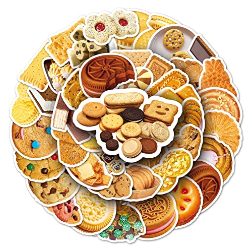 AFFOTO Cookies Stickers for Laptop (50 PCS),Gift for Children Teens Adults Girl Boys,Waterproof Stickers for Water Bottle,Cookies Vinyl Stickers for Scrapbook,Skateboard,Bike,Phone,Dairy