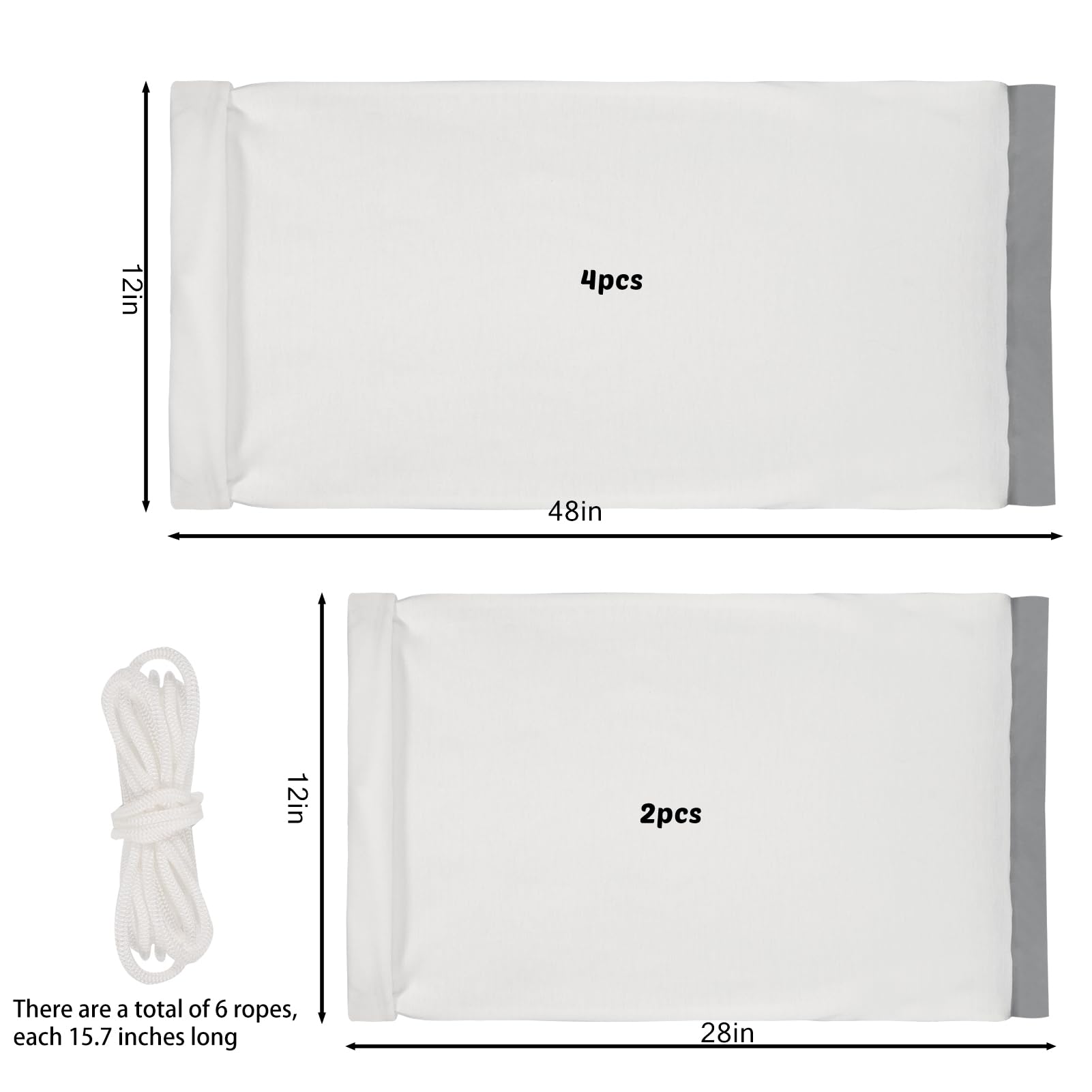 TAINAT 6 PCS Game Bags Elk Hunting Meat Bags, Reusable Wild Game Meat Bag with Reflective Tags, Elk Quarter Bag for Meats, Deer, Moose, 12''x48''/4pcs, 12''x28''/2pcs