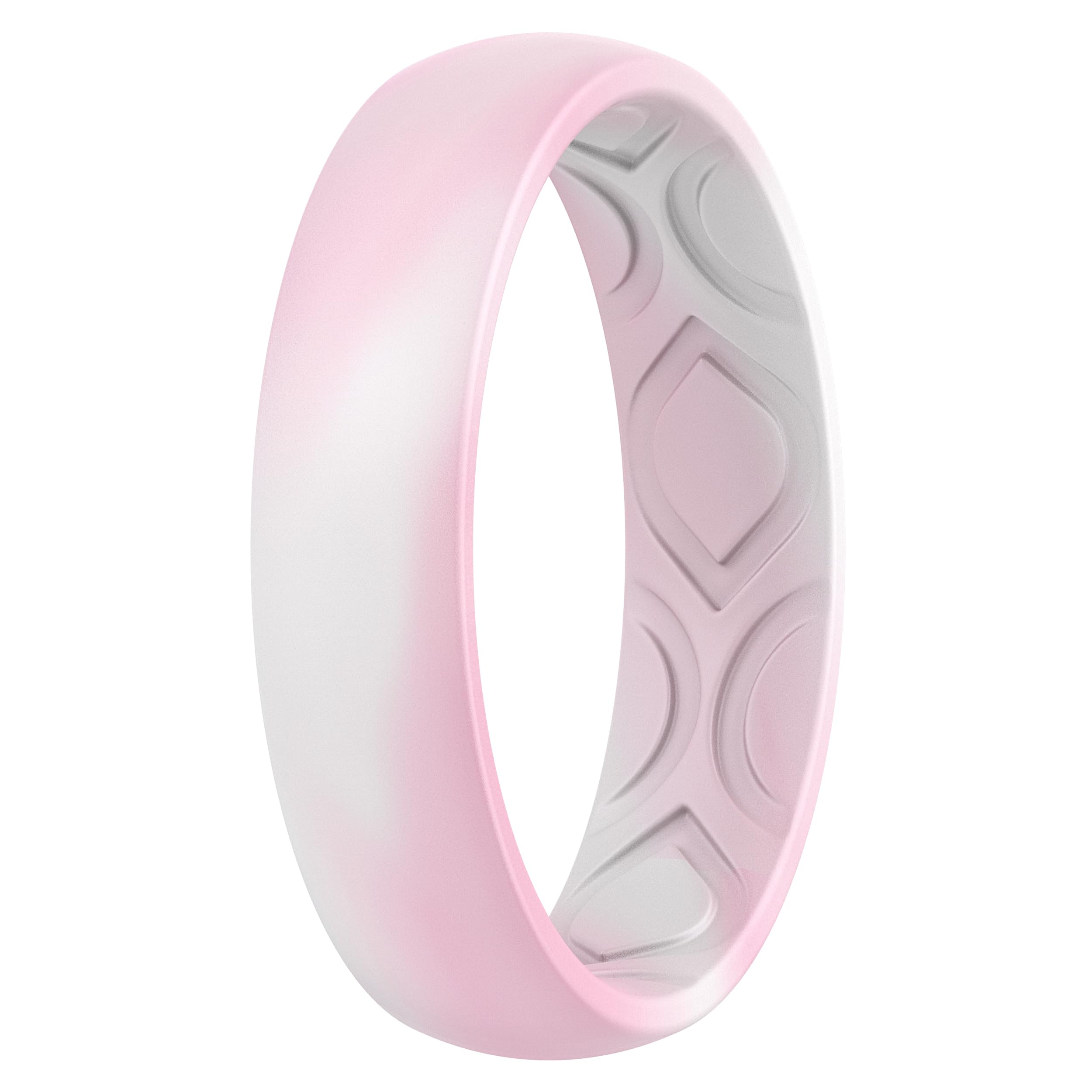 ThunderFit Women Breathable Air Grooves Silicone Wedding Bands Promise Rings 5.5mm Wide 1.8mm Thick - 1/4/8/12 Variety Multipack