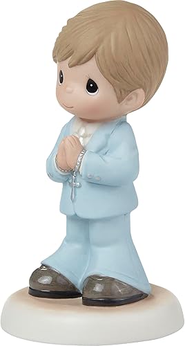 Miniatura 2 de Precious Moments Blessings On Your First Comunion - Figura de pelo moreno, regalo de primera comunión para niños, recuerdo religioso para fe
