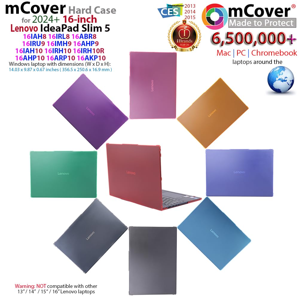 mCover Funda solo compatible con Lenovo IdeaPad Slim 5 16AHP10 16ARP10 16ARP10 16AKP10 16IRH10 16IRH10 16IAH10 16IRU9 16ABR8 Series Windows ordenadores (no para otros modelos Lenovo), color negro