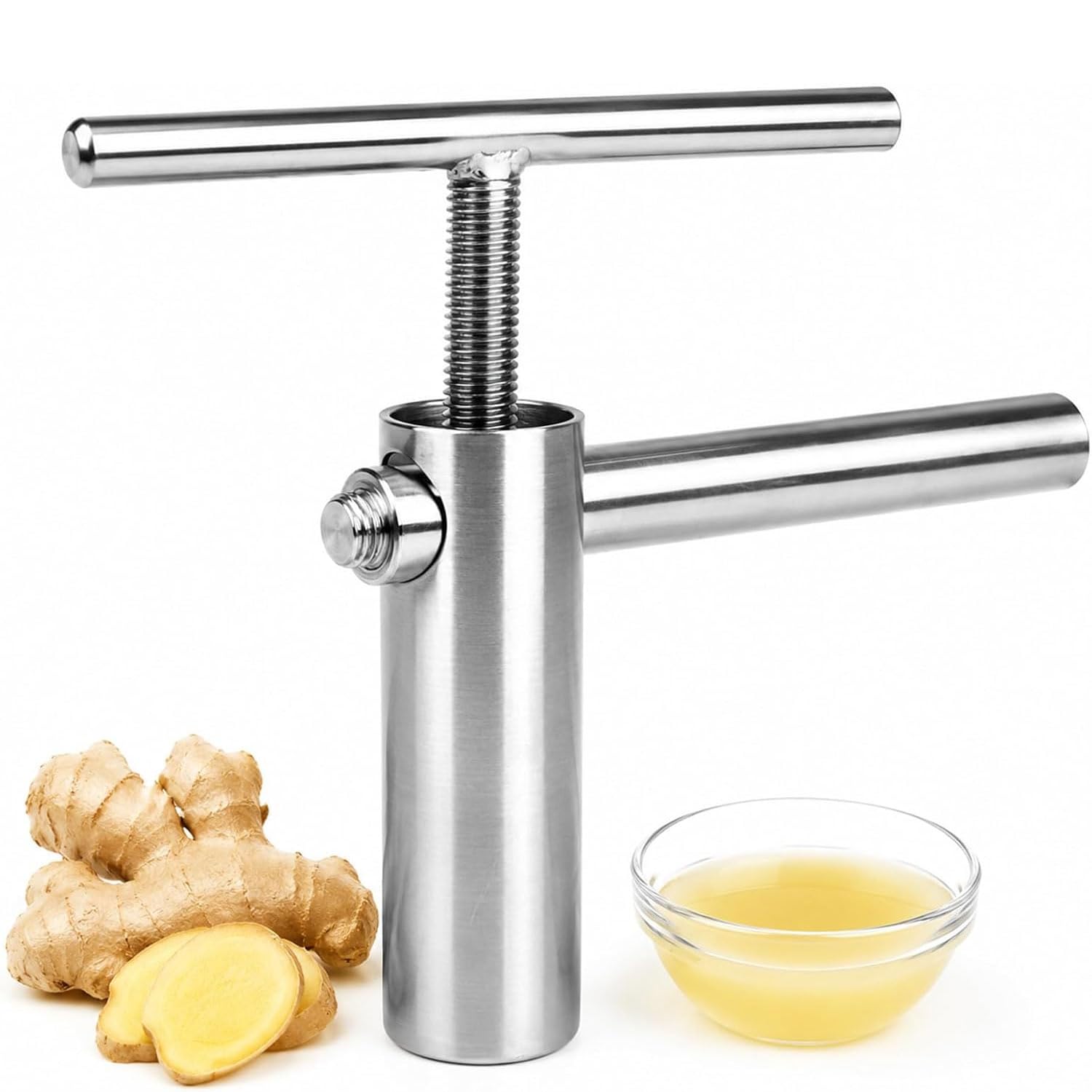 Exprimidor manual de jengibre, frutas y verduras con manivela de acero