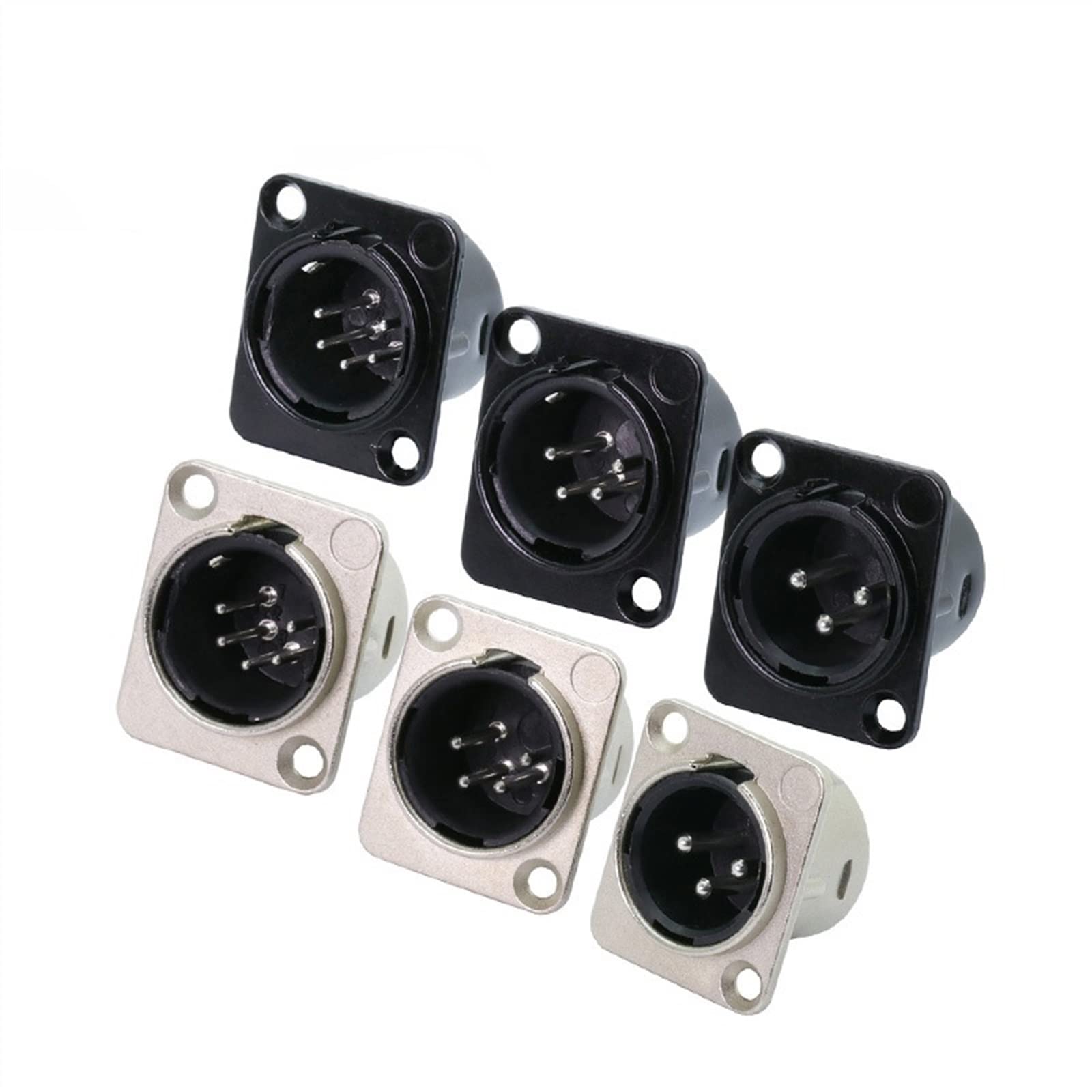 3/4/5 Pin XLR męski wtyk do montażu panelowego XLR podwozie mikrofon MIC kabel terminal XLR złącze kabla 10 szt. (kolor: C1037)