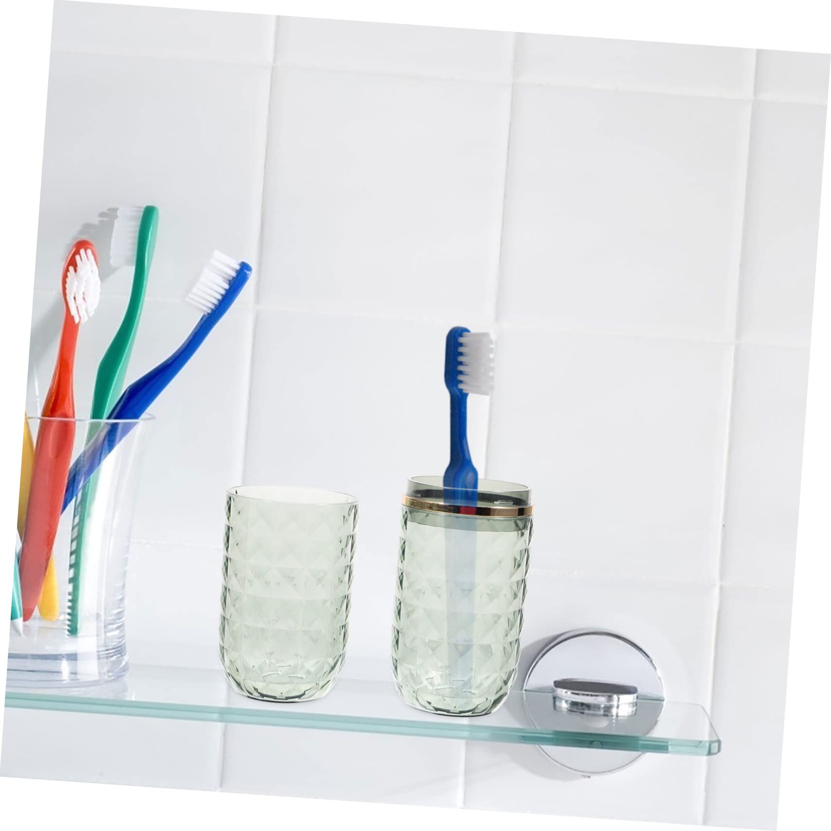 BEBEMOKO 2Sets Portable Toothbrush Case Toothbrush Holder Toothpaste Storage Container for Travel Camping Home Use Durable Pet Material Convenient and Space Saving Design