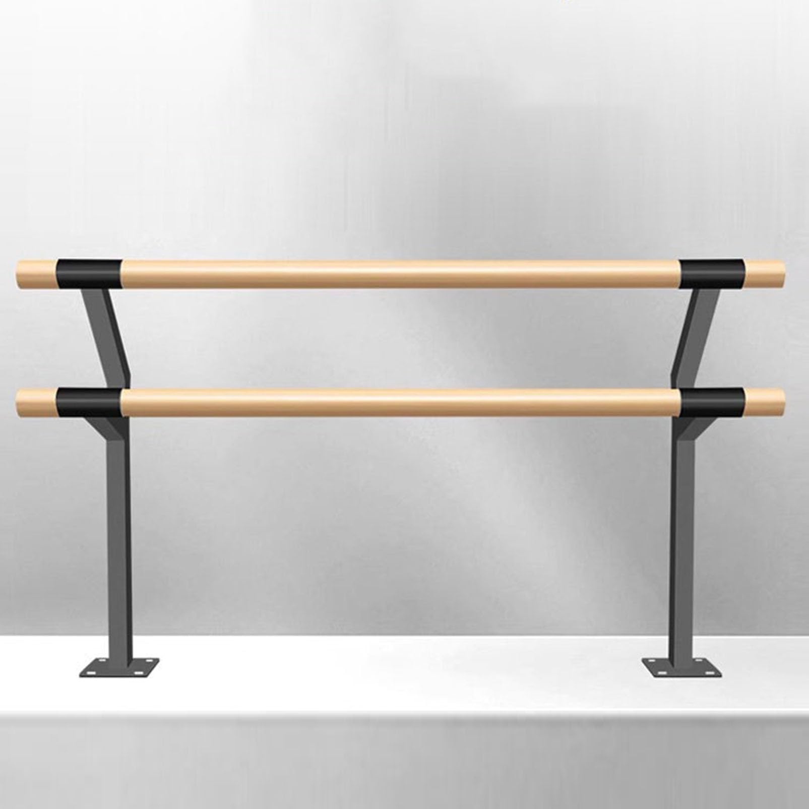 Barre de Ballet montée à Double étage, Barre de Danse en Bois Massif avec Noyau en Acier manganèse, Rail d'étirement Robuste pour l'entraînement de Ballet, Yoga
